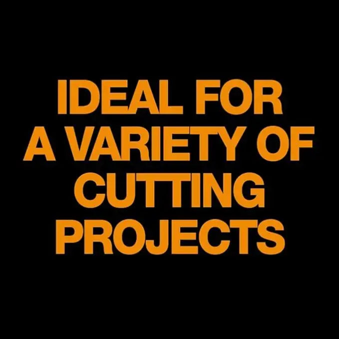 Orange text stating Ideal for a Variety of Cutting Projects on Friskers 8 Titanium Softgrip Scissors