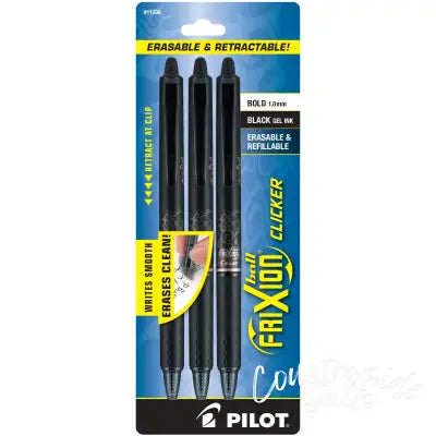 Frixion Clicker Ball Black 3pk