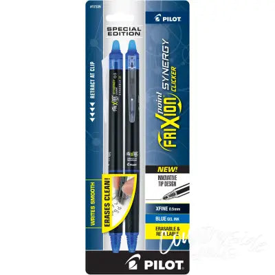 Frixion Point Synergy Clicker Extra Fine 2pk Blue