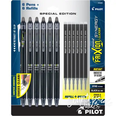 Frixion Synergy Clicker 0.5mm Black 6pk with Refills