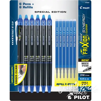 Frixion Synergy Clicker 0.5mm Blue 6pk with Refills
