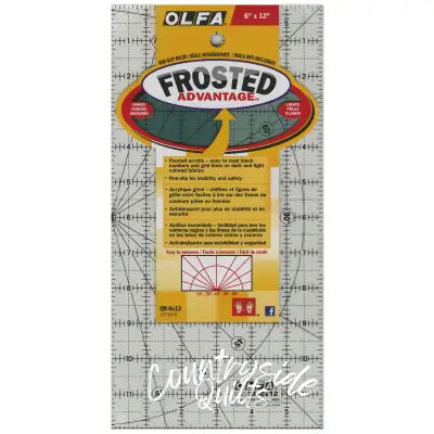 Frosted Acrylic Olfa Ruler 6in x 12in The Traveler