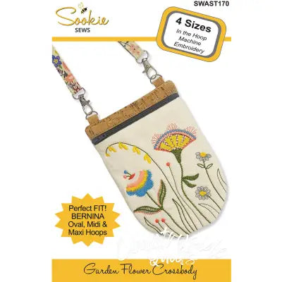 Garden Flower Crossbody Zipper Bag In the Hoop