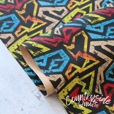 Geometric Grunge Cork 1/2yd