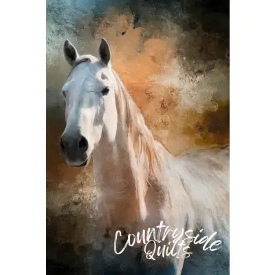 Ghostly White Horse Panel 12.5in x 20in