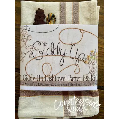 Giddy Up Embroidery Dishtowel Kit