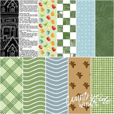 Gingerbread 1 Yard Bundle Green, 11 Pcs.