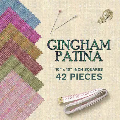 Gingham Patina 10 Inch Square Pack - 42 Asst