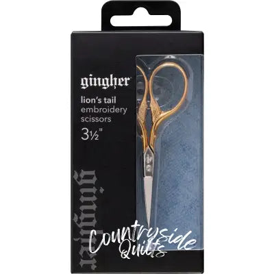 Gingher 3 1/2in Goldhandle Lions Tail Embroidery Scissors
