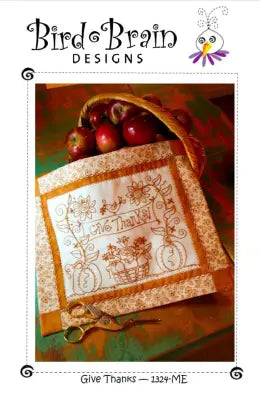 Give Thank Table Topper - Machine Embroidery
