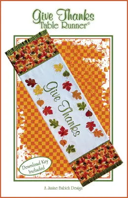 Give Thanks Table Runner Machine Embroidery