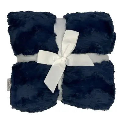 Glacier Navy Luxe Cuddle Finished Blankets 60x72