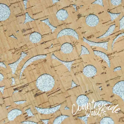 Glitter Backed Silver Cheery Os Pro Lite Cork 1/2 yard