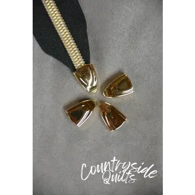 Gold Zipper End Caps, Pack of 8