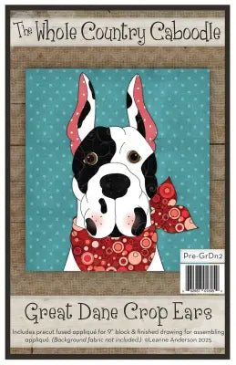 Great Dane Crop Ears Precut Fused Applique Pack