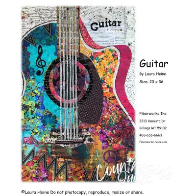 Guitar Collage Pattern by Laura Heine
