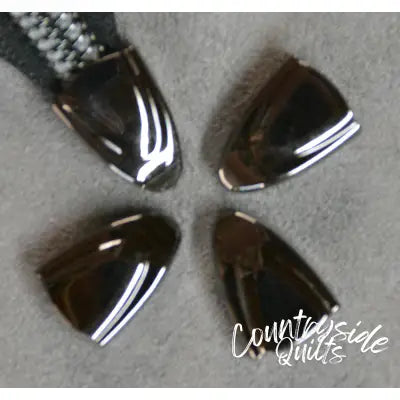 Gun Metal Zipper End Caps, Pack of 8