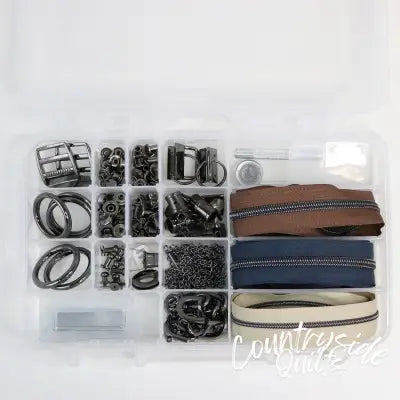 Gunmetal Artisan Hardware & Zipper Set