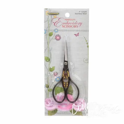 Gunmetal and Gold Teardrop Handle Heirloom Embroidery Scissors
