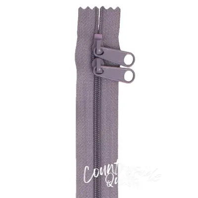 Handbag Zipper 40in Gray-Double-Slide