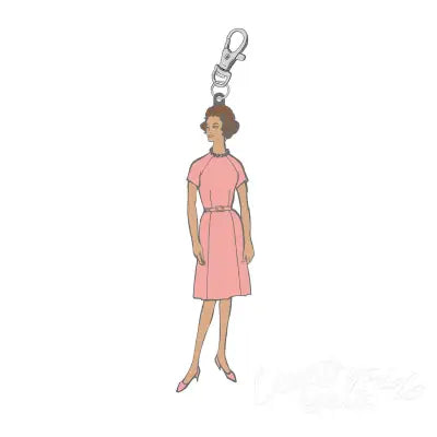 My Happy Place Enamel Charms Pink Vintage Lady