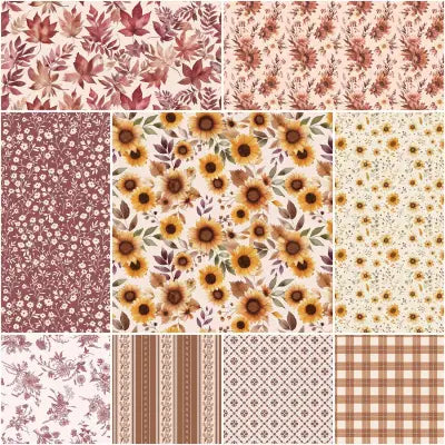 Harvest on the Prairie 1 Yard Bundle Latte, 9pcs