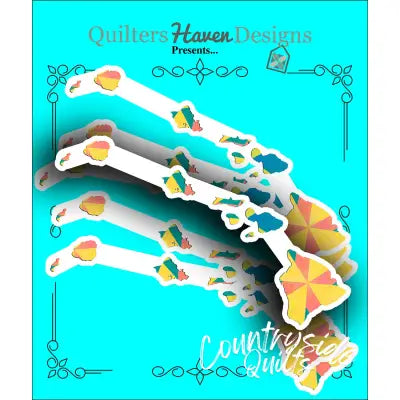 Hawaii Quilt Sticker 6pk