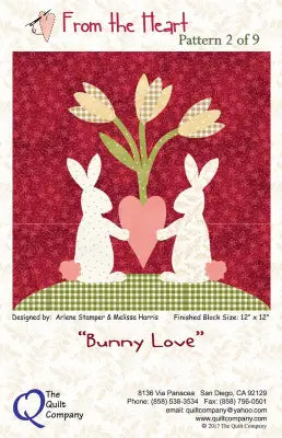 From The Heart Bunny Love Block 2 Block of the Month