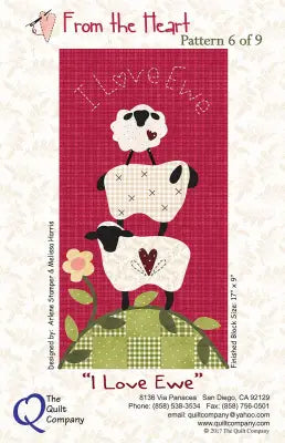 From The Heart I Love Ewe  Block 6 Block of the Month
