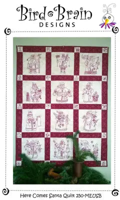 Here Comes Santa Quilt Machine Embroidery USB
