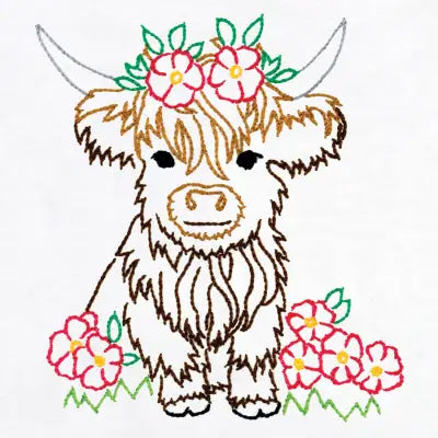 Highland Cow 9" Quilt Blocks