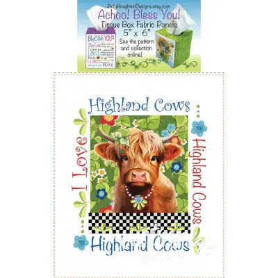 Highland Cow Tissue Box Panel