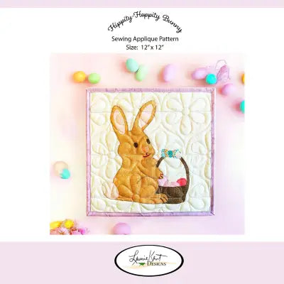 Hippity Hoppity Bunny Sewing Applique Pattern
