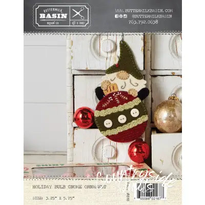 Holiday Bulb Gnome Ornament