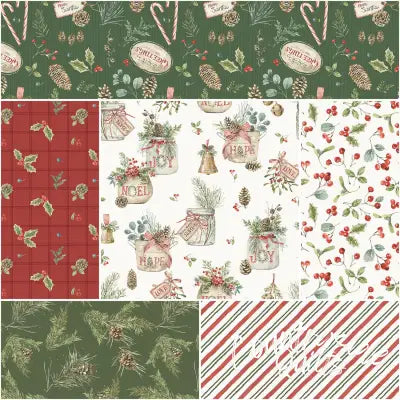 Holiday Spirit 1 Yard Bundle Cream, 6pcs