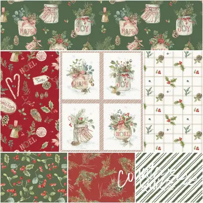 Holiday Spirit 1 Yard Bundle Green, 7pcs