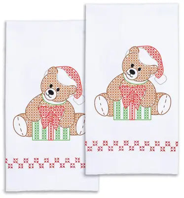 Holiday Teddy Decorative Hand Towels