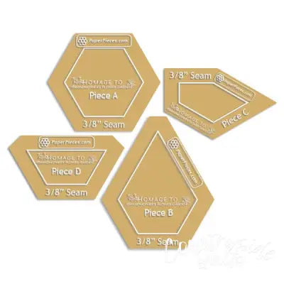 Homage to Grandmother's Flower Garden Templates with 3/8in Seams