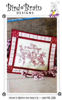 Home is Where the Heart Is Machine Embroidery USB