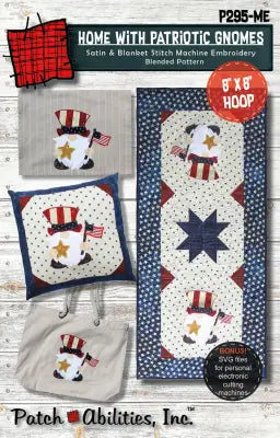 Home with Patriotic Gnomes Machine Embroidery