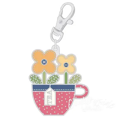 Lori Holt Home Town Enamel Charm Happy Teacup