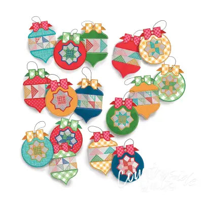 Home Town Holiday Patchwork Ornaments by Lori Holt - Machine Embroidery USB