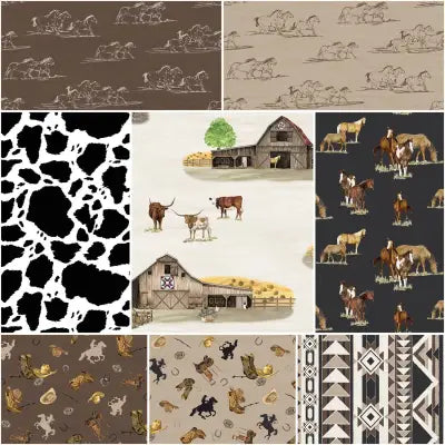The Homestead 1 Yard Bundle Brown, 8pcs