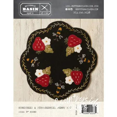 Honeybees & Strawberries Penny Mat