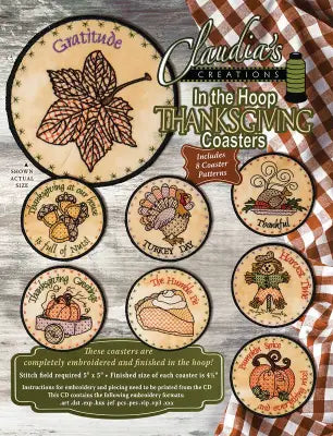 In the Hoop Thanksgiving Coasters