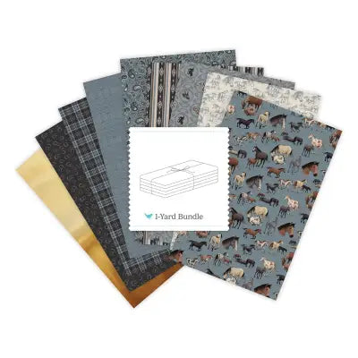 Horseshoe Creek 1 Yard Bundle Fog, 9 Pcs.
