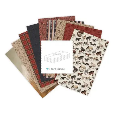 Horseshoe Creek 1 Yard Bundle Light Raisin, 9 Pcs.