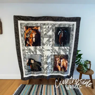 Horsin Around Completed Quilt Top HAQT02