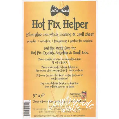 Hot Fix Helper Clear Protective Sheet 9in x 6in