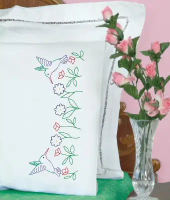 Hummingbirds Perle Edge Pillowcases